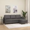 vidaXL 3-Sitzer-Sofa mit Hocker Grau 180 cm Kunstleder