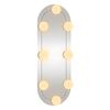 vidaXL Wandspiegel mit LED-Leuchten 15x40 cm Glas Oval