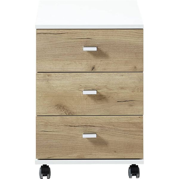 Germania Rollschrank Altino 40 x 48,9 x 56,9 cm Navarra-Eiche und Wei&szlig;