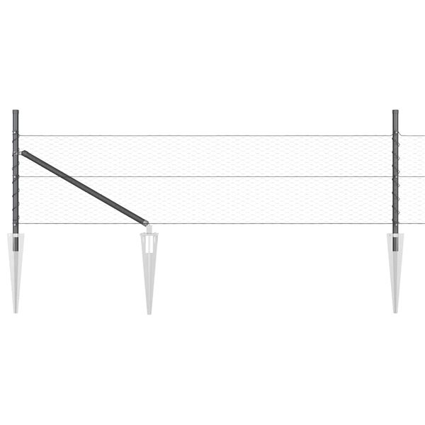 vidaXL Zaun mit Pfosten Grau 0,8 x 100 m PVC-beschichteter Stahl