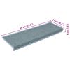 vidaXL Stufenmatten 15 Stk. 65x21x4 cm Seeblau Rechteckiger Rand