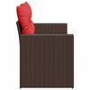 vidaXL Gartensofa mit Kissen 2-Sitzer Braun Poly Rattan