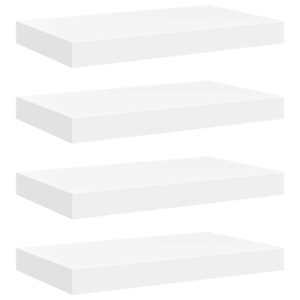 vidaXL Schweberegale 4 Stk. Wei&szlig; 40x23x3,8 cm MDF