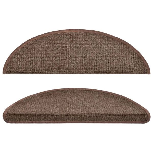 vidaXL Stufenmatten 15 Stk. 56x17x3 cm Kaffeebraun Halbrund