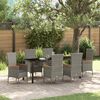 vidaXL Garten Essgruppe 7 pcs Grau Pulverbeschichteter Stahl