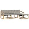 vidaXL Outdoor-Sofagarnitur mit Kissen 4 pcs Wei&szlig; und Hellgrau
