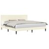 vidaXL Bettrahmen mit Kopfteil Creme 200 x 200 cm Cordstoff