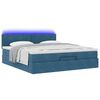 vidaXL Ottoman-Bett mit Matratze & LEDs Dunkelblau 180x200 cm Samt