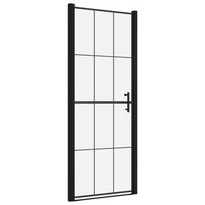 vidaXL Duscht&uuml;r Hartglas 81x195 cm Schwarz