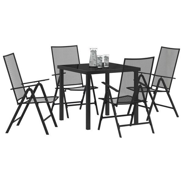 vidaXL Garten Essgruppe 5 pcs Anthrazit Pulverbeschichteter Stahl