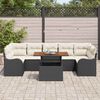 vidaXL Garten-Sofa-Set mit Kissen 8 pcs Schwarz und Creme