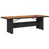 vidaXL Gartentisch mit Holzplatte Schwarz 240x90x75 cm Poly Rattan