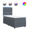 vidaXL Boxspringbett mit Matratze Dunkelgrau 90x200 cm Samt