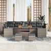 vidaXL Garten-Sofa-Set 10 pcs Grau Poly-Rattan