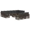 vidaXL Gartensofa-set 14 pcs Grau und Dunkelgrau Poly-Rattan