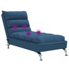 vidaXL Massage-Chaiselongue mit Kissen Blau Stoff
