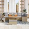 vidaXL Gartensofa-set mit Kissen 9 pcs Beige Poly Rattan