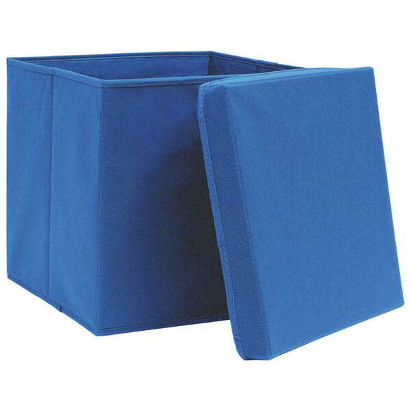 vidaXL Aufbewahrungsboxen mit Deckeln 4 Stk. 28x28x28 cm Blau