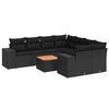 vidaXL 9-tlg. Garten-Sofagarnitur mit Kissen Schwarz Poly Rattan