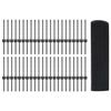 vidaXL Zaun mit Pfosten Grau 0,4 x 100 m Stahl und PVC