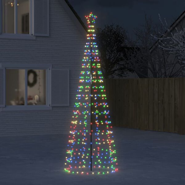 vidaXL LED-Weihnachtsbaum mit Erdspie&szlig;en 570 LEDs Mehrfarbig 300 cm