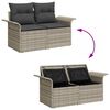 vidaXL Garten-Sofa-Set mit Kissen 7 pcs Hellgrau Poly Rattan