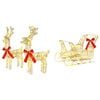 vidaXL 3D-Weihnachtsrentier mit Schlitten LOVIISA 3 stk.