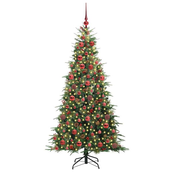 vidaXL K&uuml;nstlicher klappbarer Weihnachtsbaum Gr&uuml;n 180 cm PE und PVC