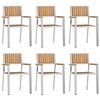 vidaXL Outdoortisch-Set 7 pcs Braun Massivholz Teak