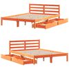 vidaXL Massivholzbett ohne Matratze Wachsbraun 135x190 cm Kiefernholz