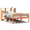 vidaXL Massivholzbett mit Regal ohne Matratze Wachsbraun 120x200 cm