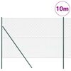 vidaXL Zaunpfosten Gr&uuml;n 10 x 1,6 m (40 x 40 mm Maschen) Stahl und PVC