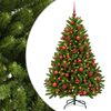 vidaXL K&uuml;nstlicher Weihnachtsbaum hellgr&uuml;n mit Kugeln 120 cm 150 LEDs