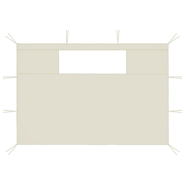vidaXL Pavillon-Seitenwände mit Fenstern 2 Stk. Creme