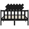vidaXL Massivholzbett mit Kopfteil Schwarz