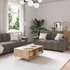 vidaXL Sofa 3 pcs Dunkelgrau Leinenmischgewebe
