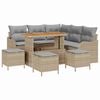vidaXL Gartensofa-set 9 stk. Beige Poly-Rattan