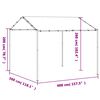 vidaXL Pavillon Wei&szlig; 4 x 4 x 2,6 m Stahl und Polyester