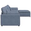 vidaXL Modulares Sofa mit Fu&szlig;hocker und Kissen Blau