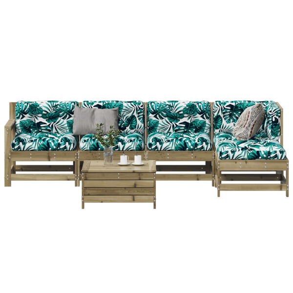 vidaXL 6-tlg. Garten-Lounge-Set mit Kissen Imprägniertes Kiefernholz