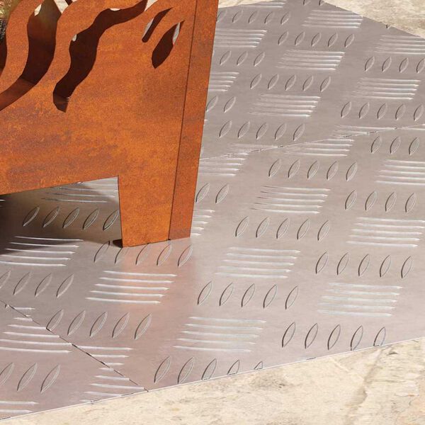 vidaXL Treppe Tritt Rechtwinklig 4 pcs Silber 60 x 40 cm Aluminium