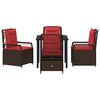 vidaXL Garten Essgruppe 5 pcs Braun Poly-Rattan