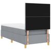 vidaXL LED Boxspringbett mit Matratze Hellgrau 90 x 190 cm Stoff