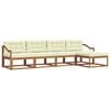 vidaXL Outdoor-Sofagarnitur 5 Stk. Natur und Creme