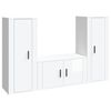 vidaXL 3-tlg. TV-Schrank-Set Hochglanz-Wei&szlig; Holzwerkstoff