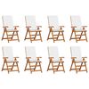 vidaXL Gartenstuhl 8 pcs Braun und Wei&szlig; 57 x 71,5 x 104 cm