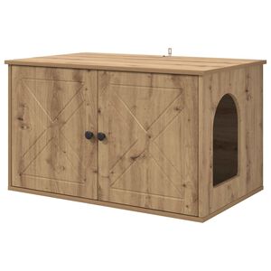 vidaXL Katzenhaus Kunsthandwerk Eiche 85 x 55 x 50,5 cm Holzwerkstoff