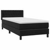 vidaXL Boxspringbett mit Matratze Schwarz 90x210 cm Samt