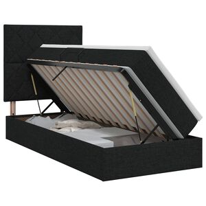 vidaXL Aufbewahrungsbett mit Matratze Schwarz 100 x 200 cm Stoff