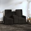 vidaXL Relaxsofa 2-Sitzer mit Getr&auml;nkehalter Schwarz Stoff